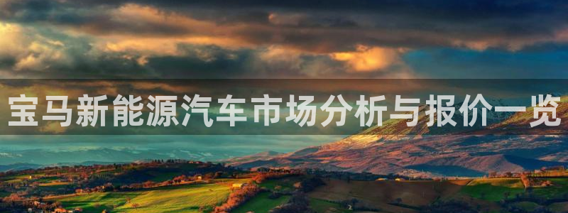 腾众娱乐是什么：宝马新能源汽车市场分析与